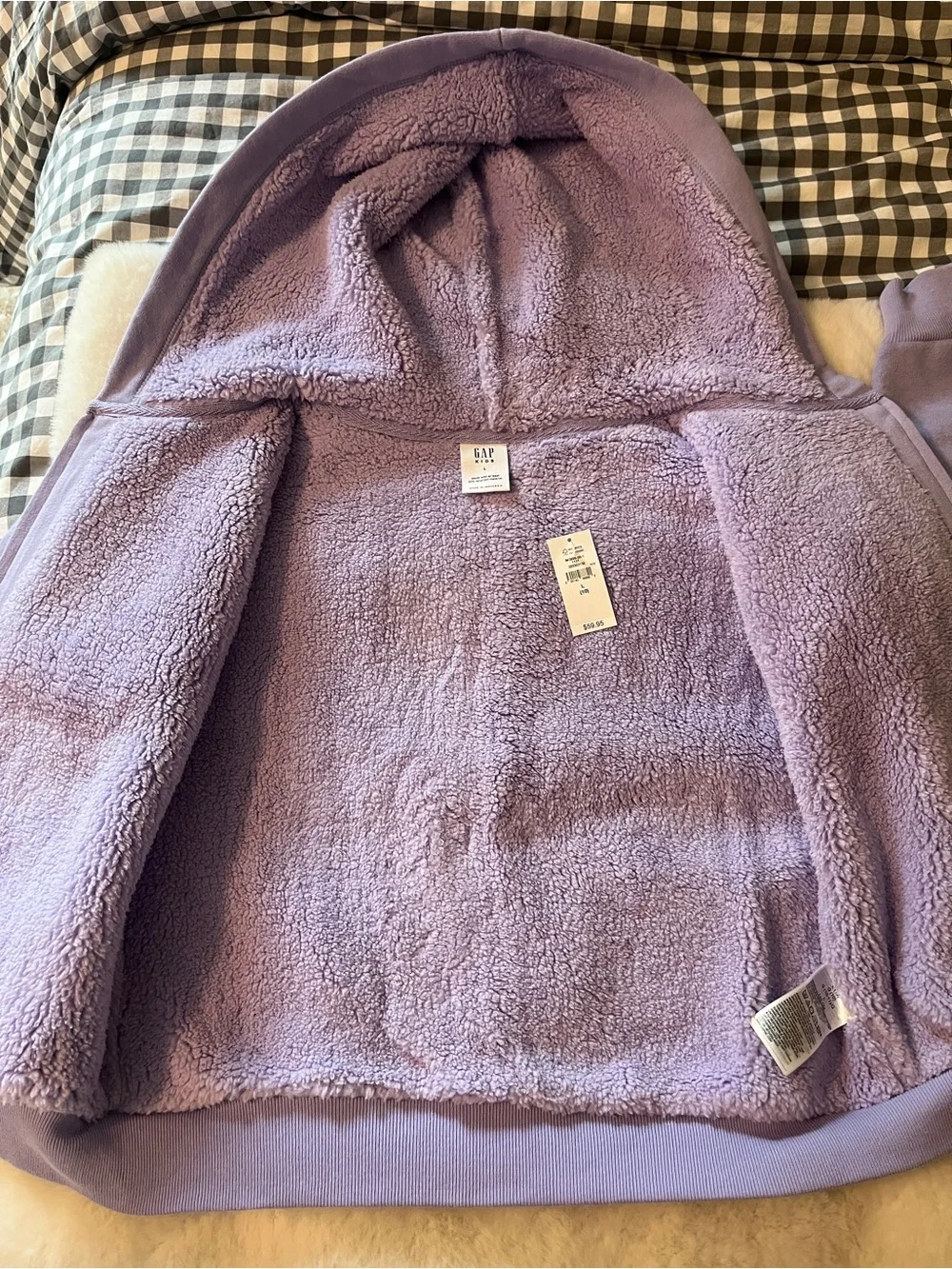 New! Gap Full Zip Hoodie Sweatshirt in Warm Violet Size Large/10 NWT